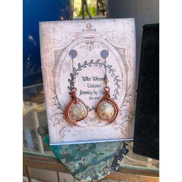 Wire Wrap Jewelry Set, Czech Glass, WireWeavedUniques - Picture 2 of 10